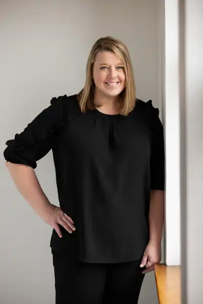 image of a woman wearing a black shirt